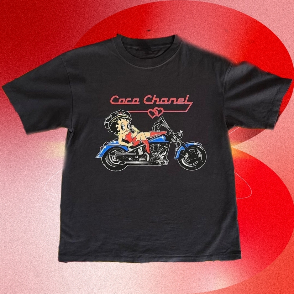 Mega Yacht Coco Chanel Betty Boop Motorcycle Tee Shirt Limited Edition